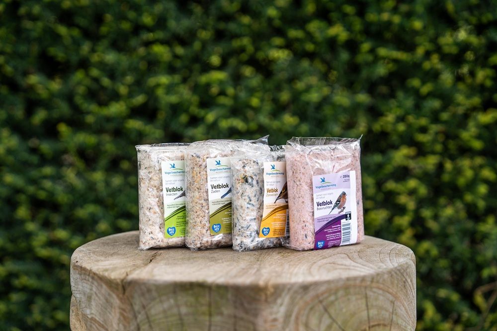 Vier verschillende soorten vetblokken naast elkaar