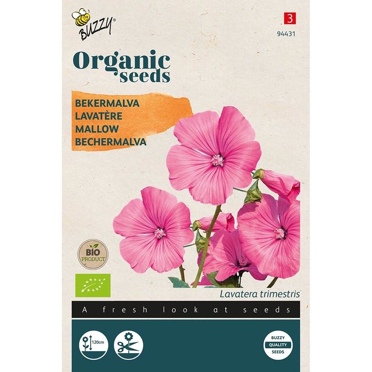 Buzzy® Organic Lavatera trimestris rose/rood (BIO)