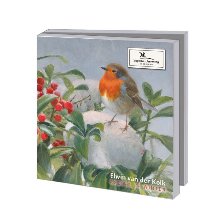 Wenskaartenset roodborstjes - Elwin van der Kolk