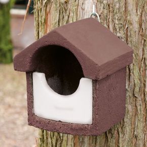 Nestkast houtbeton half open bruin